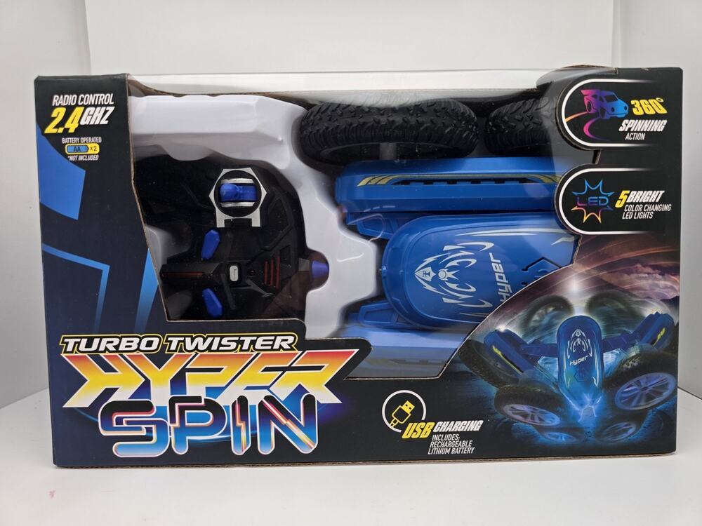Remote Control Turbo Twister Hyper Spin Blue RC Toy Christmas Birthday Boy Girl